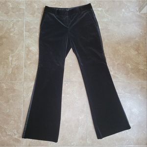 Theory Black Velvet Flare Pants with Side Stripes and Belt Loops - sz. 8